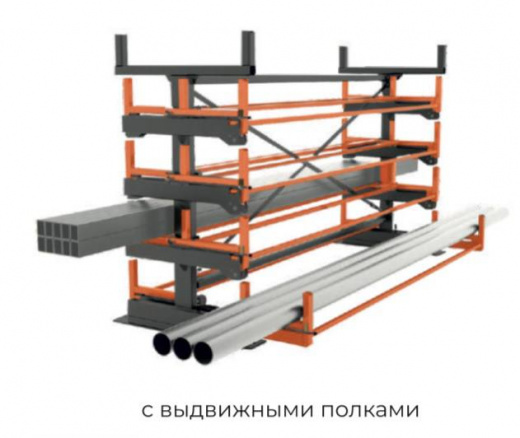 Стеллаж КОНСОЛЬ с выдвижными полками для прутка